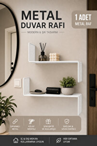Venon Z Raf HOME METAL RAF LEGO ( Z ) BEYAZ METAL DUVAR RAFI