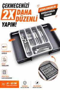 Zengin Çarşım Çift Taraflı Ayarlanabilir Organizer Çekmece Içi