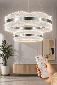 Luna Lighting Ocean Model Krom 3 Renk Kumandalı Metal Salon Mutfak