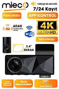 ビテオカメラ　11まとめ売り Mieco A11 Wifi 4K UHD GPS Adas Özellikli Araç Kamerası + Arka