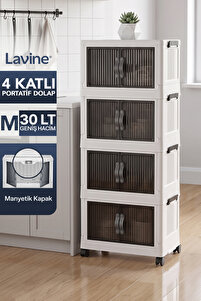 Lavine ”MEDIUM” 4 Katlı Portatif Dolap Organizer 30LT Çok Amaçlı