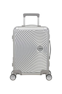 American Tourister Gümüş Çekçekli Sert Valiz SOUNDBOX ALU-SPINNER