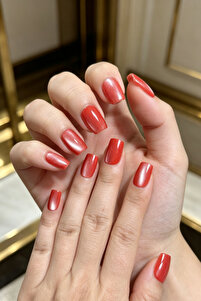 Easy Beauty 24 Adet Kedi Gözü Takma Tırnak Seti Kısa Tırnak Küt