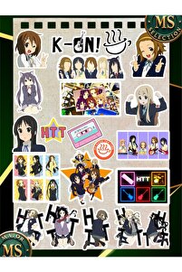 Major Selection K-ON Anime Sticker Seti 21 Adet Suya Dayanıklı 3-5