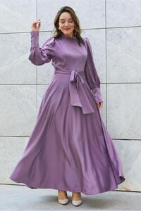 Alvina KUŞAKLI SATEN KREP ELBİSE 46679 - Fiyatı, Yorumları