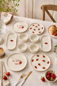 韓国　saving　デュアルバインダー＆ポーチ＆クリップ　ホワイト　3点セット Papart Vita Berry 10 Parça 4 Kişilik Çilek Desenli Stackable