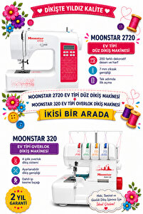 Moonstar 2720 EV TİPİ DÜZ DİKİŞ MAKİNESİ + 320 EV TİPİ OVERLOK