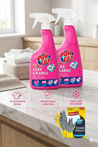 Porçöz Leke Çıkarıcı Sprey 750 ml 2 adet temizlik eldiveni