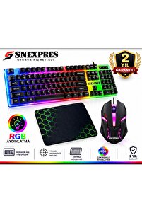 Torima TMK-06 Siyah Gaming Rgb Işıklı Kablolu Q Klavye ve Mouse