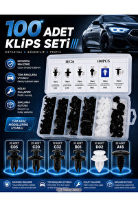 Unichrome 6 Boyutu 100 Adet Oto Fastener Klips Tampon Kapı Pervazı