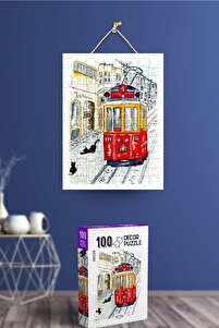 NT Handmade 100 Parça Taksim Tramvay Puzzle Yapıştırıcı Ve Ip