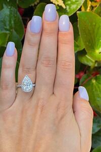 Crystal Diamond Zirconia 2.99 Karat Damla Tektaş Yüzük - Fiyatı