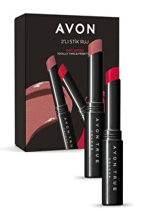 Avon 2'li Lip Stylo Set (CHİC SATİNS) Totaly Twig Ve Frisky Red