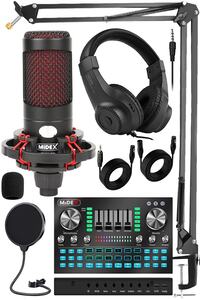 茶歌舞技3点セット Midex Cxn-30 Paket-12 Vs20 Ses Kartlı Condenser Mikrofon Stand