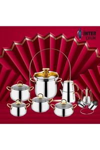 エピソード3 シークレットセット　金 İnter Çelik Hanzade Pratik 18 Parça Çeyiz Seti Gold - Fiyatı