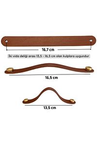 2 Adet Hakiki Deri Modern Çekmece Dolap Kulpu, Deri Kulp, Mobilya Banyo Mutfak Dolabı Kulpları ürün fotoğrafı