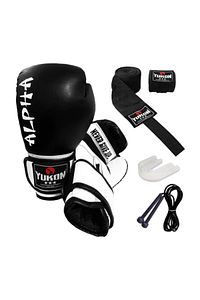 Alpha Boks Eldiveni Siyah + Boks Bandajı + Dişlik + Atlama Ipi - 4'lü Set ürün fotoğrafı