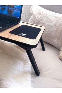 Foldaway Telefon Ve Tablet Bölmeli Katlanır Ayaklı Laptop Sehpası Notebook Bilgisayar Çalışma Masası ürün fotoğrafı