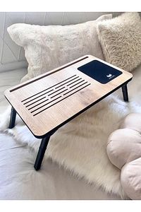 Foldaway Telefon Ve Tablet Bölmeli Katlanır Ayaklı Laptop Sehpası Notebook Bilgisayar Çalışma Masası ürün fotoğrafı