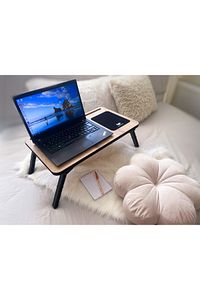 Foldaway Telefon Ve Tablet Bölmeli Katlanır Ayaklı Laptop Sehpası Notebook Bilgisayar Çalışma Masası ürün fotoğrafı