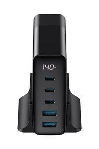 140W Gan Teknoloji 5-Portlu PD 3.1 Göstergeli Hızlı Şarj Cihazı (Macbook, Iphone Uyumlu) ürün fotoğrafı
