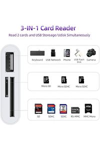 5232 Usb Type C To Sd Microsd Tf Kart Okuyucu Usb 3in1 Çevirici Dönüştürücü Adaptör ürün fotoğrafı
