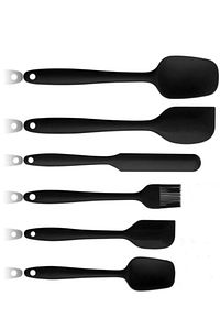 6lı Takım Yanmaz Yapışmaz Mutfak Pasta Slikon Yumurta Fırçası Kaşık Bıçak Spatula Seti ürün fotoğrafı
