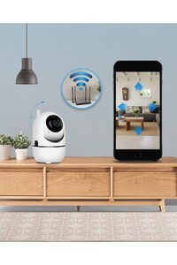 Mini Akıllı Kamera 360° Wifi Bebek Video Gözetim 2 Yönlü Ses Aktarım Gece Görüşlü Güvenlik Sistemi ürün fotoğrafı
