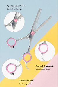 Profesyonel Titanium Berber Kuaför Makası Ara Makas 6.5 Inç Saç Kesim Makası Hair Style Xlq507b ürün fotoğrafı
