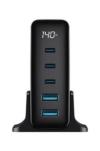 140W Gan Teknoloji 5-Portlu PD 3.1 Göstergeli Hızlı Şarj Cihazı (Macbook, Iphone Uyumlu) ürün fotoğrafı