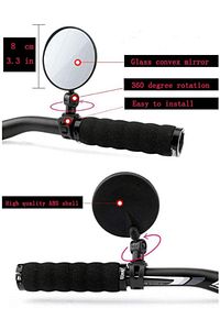 Bisiklet Dikiz Aynası Geniş Açılı Direksiyon Scooter Aynası Gidon Aynası Tek ürün fotoğrafı