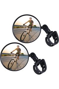 2 ADET Geniş Açı Bisiklet -Scooter Gidon Aynası - Dikiz Aynası Bisiklet Aksesuarı Bisiklet Ayna ürün fotoğrafı