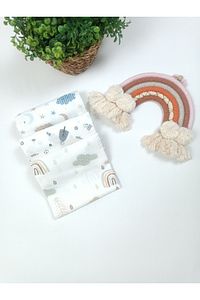 Müslin Battaniye Müslin Örtü 80*80 Cm Müslin Bez Organik Müslin 3 Lü Set Battaniye ürün fotoğrafı