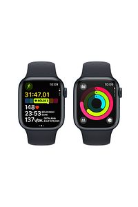 Watch Series 9 GPS 41mm Gece Yarısı Alüminyum Kasa ve Gece Yarısı Spor Kordon - M/L ürün fotoğrafı