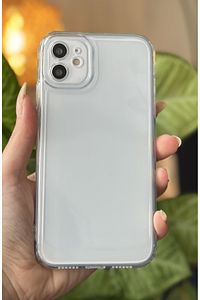 Apple Iphone 11 Uyumlu (12 Görünümlü Köşeli ) Darbe Önleyici Kamera Korumalı Şeffaf Silikon Kılıf ürün fotoğrafı