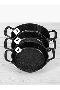 Essenso 3lü Set Döküm Siyah Granit Sahan Tava Seti 18-20-22 Cm ürün fotoğrafı