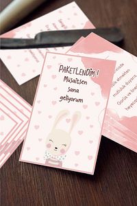 Paketlendim Teşekkür Kartı 100 Adet ürün fotoğrafı
