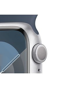 Watch Series 9 GPS 41mm Gümüş Alüminyum Kasa ve Fırtına Mavisi Spor Kordon - M/L ürün fotoğrafı