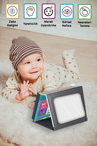 Tummy Tıme Aynalı Ilk Zeka Kartları+güvenli Bebek Aynası - Eğitici Kartlar ürün fotoğrafı