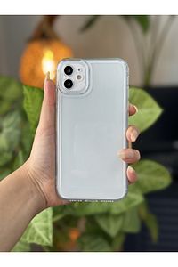 Apple Iphone 11 Uyumlu (12 Görünümlü Köşeli ) Darbe Önleyici Kamera Korumalı Şeffaf Silikon Kılıf ürün fotoğrafı