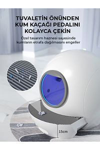 Akıllı Kedi Tuvaleti, Uv Işını Ile Bakterileri Öldürme, Koku Geçirmez - Uygulama Üzerinden Kontrol ürün fotoğrafı