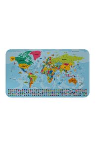 Türkçe Dünya Ve Türkiye Haritası Eğitici Ülke Bayraklı Çocuk Odası Genç Odası Duvar Sticker-3882b ürün fotoğrafı