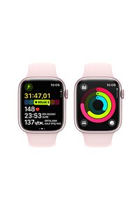 Watch Series 9 GPS 45mm Pembe Alüminyum Kasa ve Uçuk Pembe Spor Kordon - M/L ürün fotoğrafı