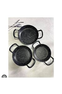 Essenso 3lü Set Döküm Siyah Granit Sahan Tava Seti 18-20-22 Cm ürün fotoğrafı