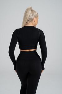Dikişsiz Spor Uzun Kollu Crop Top ürün fotoğrafı