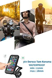 Waterproof Su Geçirmez Telefon Tutucu Phone Holder 360 Derece Bisiklet Tutucu Motorsiklet Tutucu ürün fotoğrafı