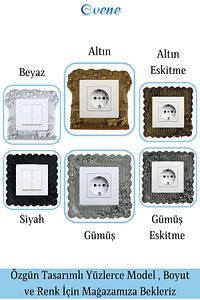 Priz Süsü Dekoratif Priz Çerçevesi Anahtar Çerçevesi Gümüş Renk Model 1 ürün fotoğrafı
