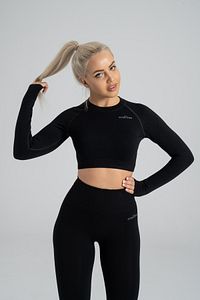 Dikişsiz Spor Uzun Kollu Crop Top ürün fotoğrafı
