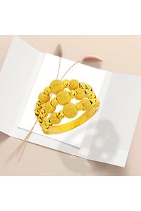 14 Ayar Altın 3 Sıra Dorika Toplu Kadın Yüzük ürün fotoğrafı