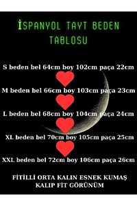 Kadın Siyah Ispanyol Paça Fitilli Yüksek Bel Tayt Xl ürün fotoğrafı